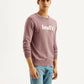 Men's Brand Logo Mauve Crew Neck Sweater - Side View
