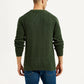 Men's Jacquard Dark Green Crew Neck Sweater - Back View