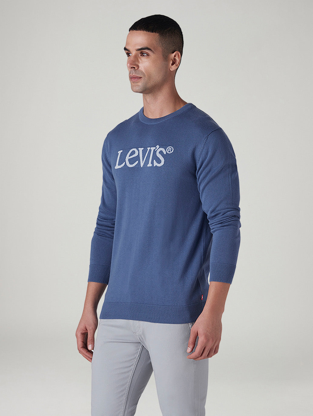 Men's Logo Printed Regular Fit Sweater - Side View