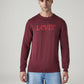 Men's Brand Logo Crew Neck Jersey Sweatshirt - Front View