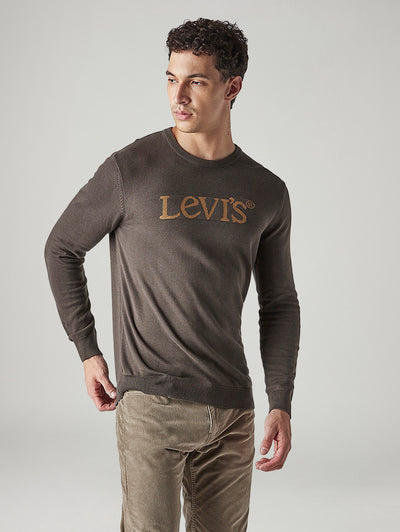 Men's Brand Logo Crew Neck Jersey Sweatshirt-image-8