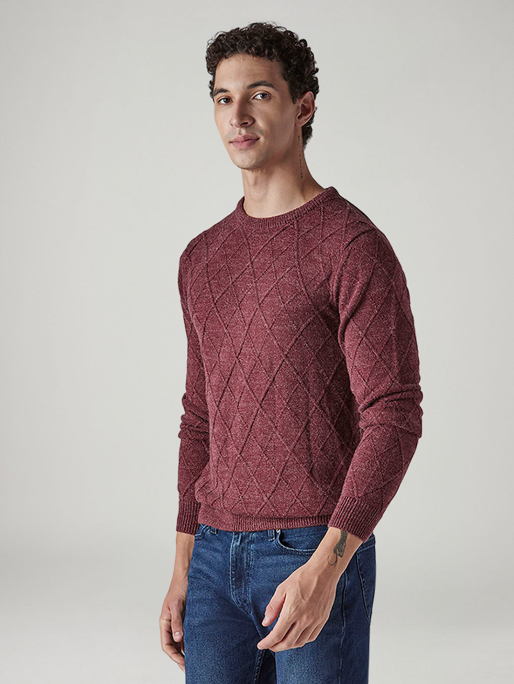 Men's Textured Regular Fit Sweater - 20 View