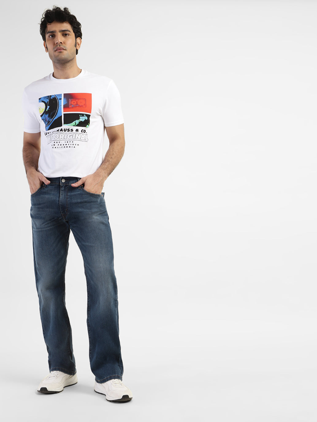 Men's 517 Blue Bootcut Fit Mid Rise Jeans