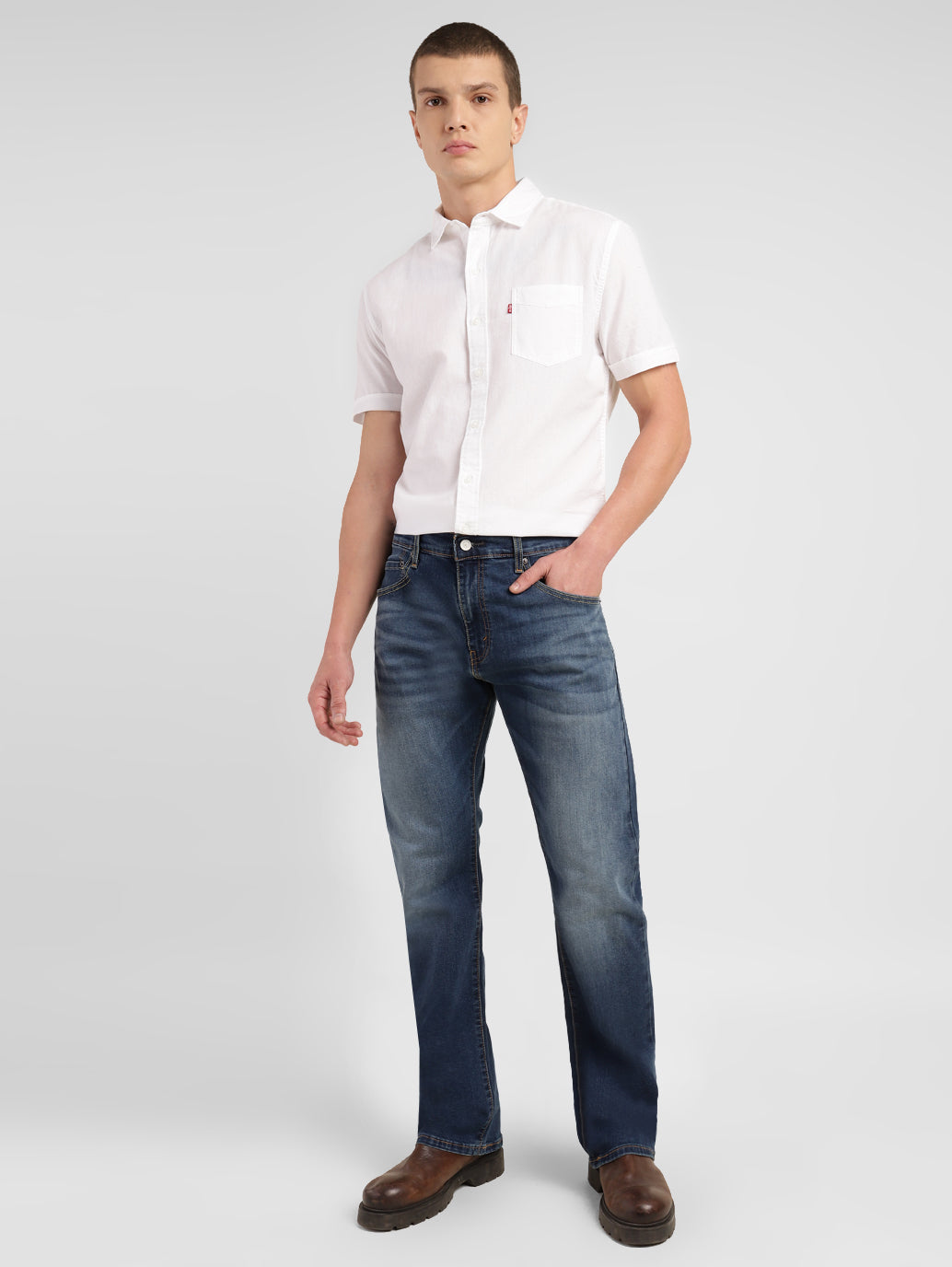 Men's 517 Blue Bootcut Fit Mid Rise Jeans - 544fe96e-496e-4252-88e8-6e5c1703ad61 View