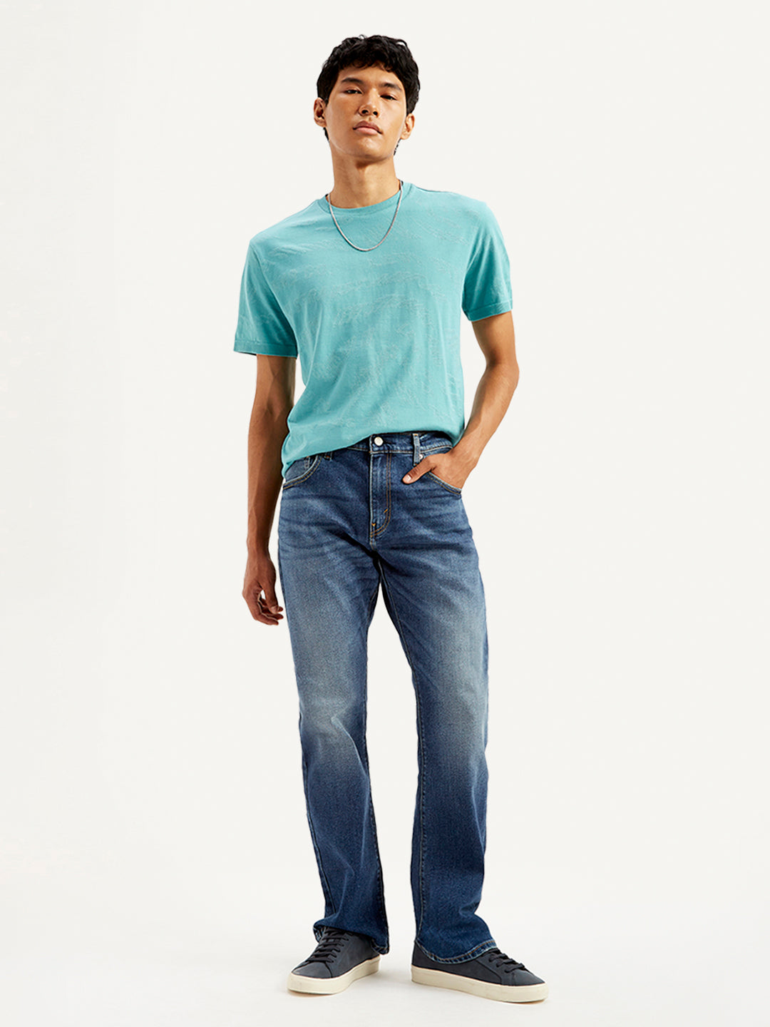 Men's 517 Dark Blue Bootcut Fit Mid Rise Jeans - 20 View