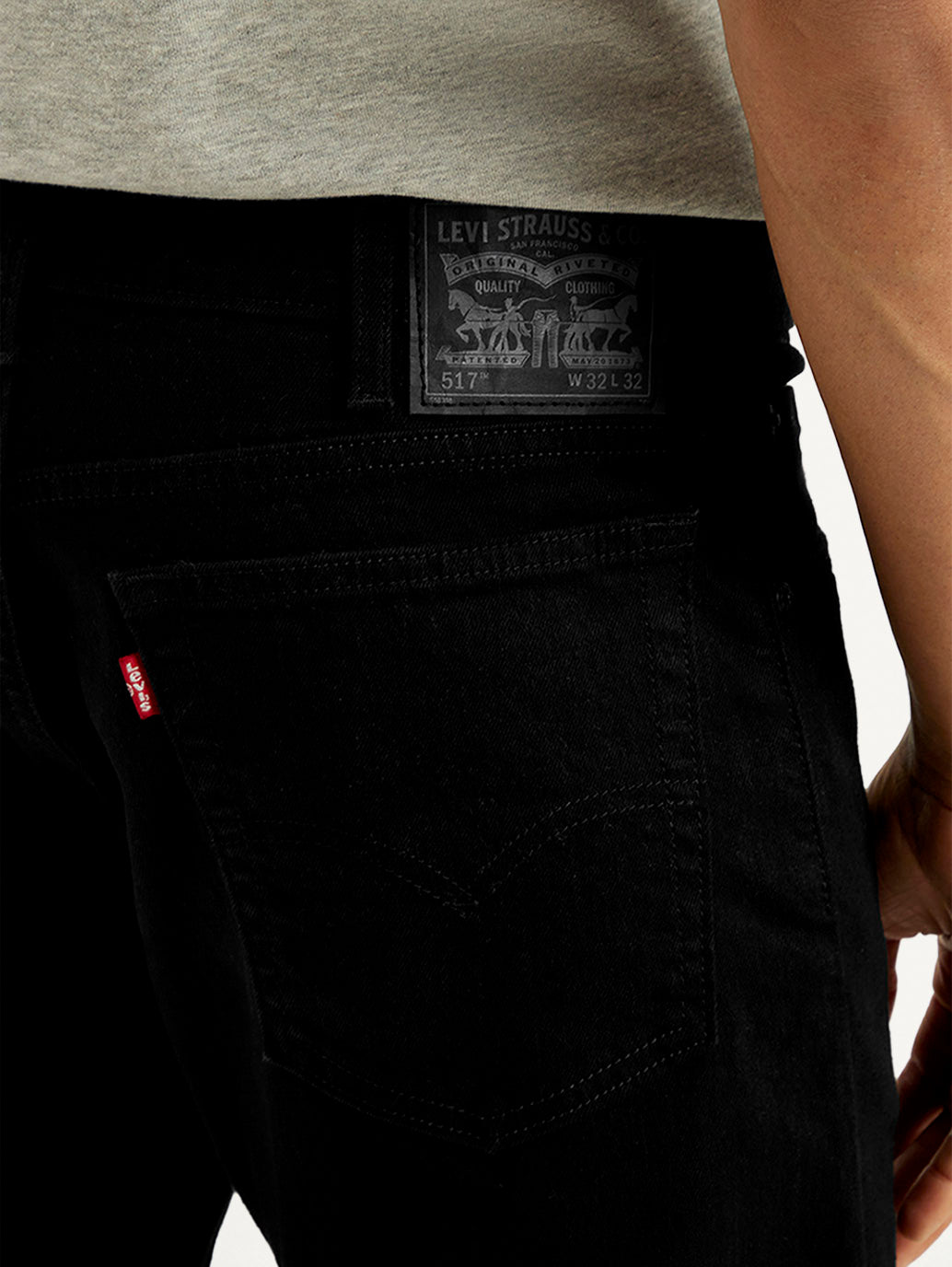Men's 517 Black Bootcut Fit Mid Rise Jeans - Detail View