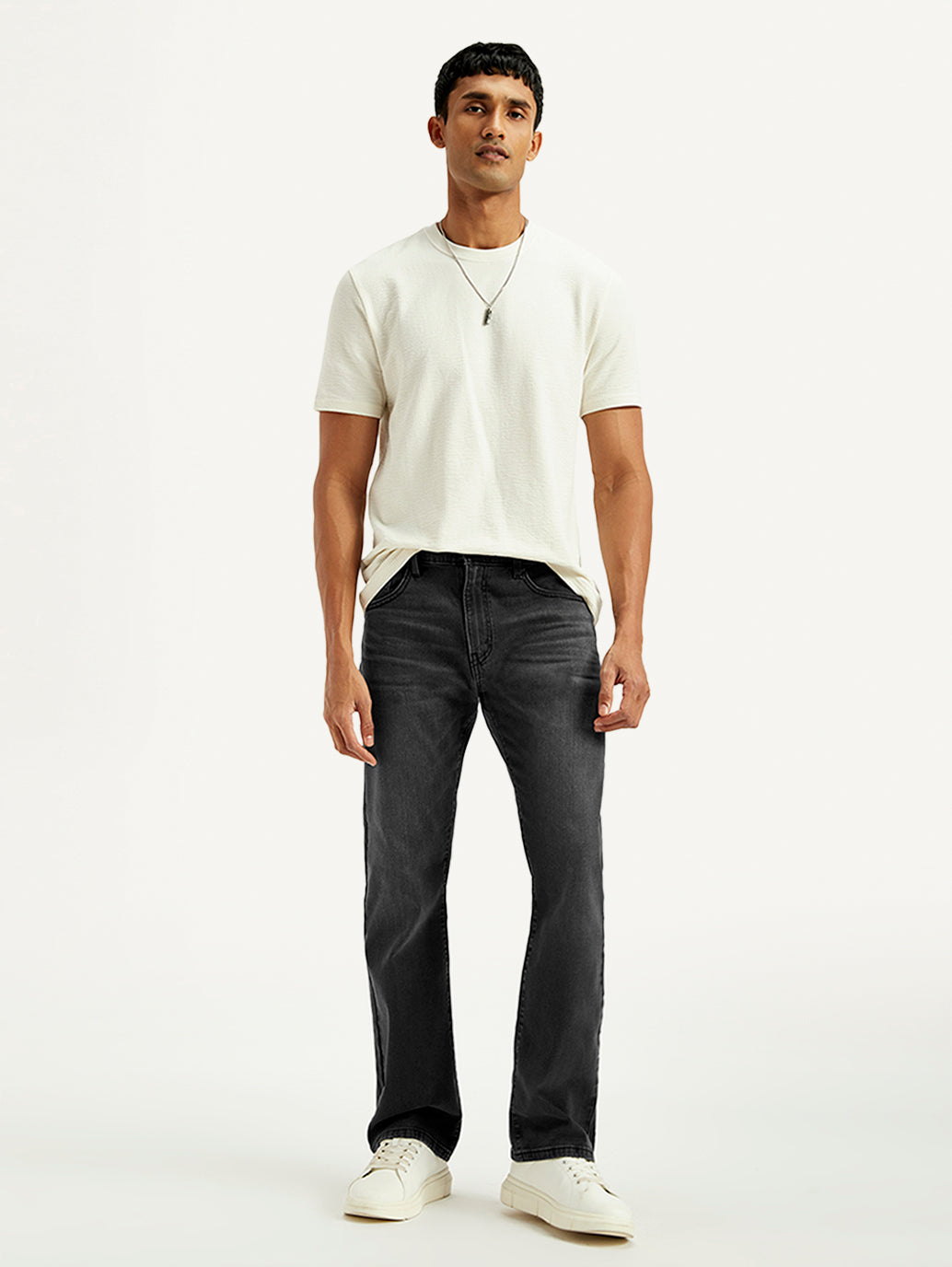 Men's 517 Charcoal Grey Bootcut Fit Mid Rise Jeans - Styleshot View