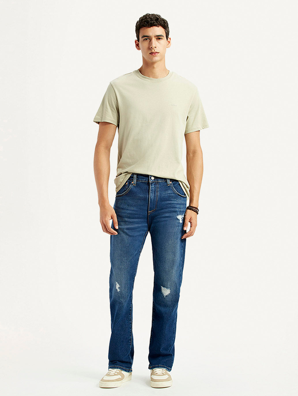 Men's 517 Blue Bootcut Fit Mid Rise Jeans - Styleshot View