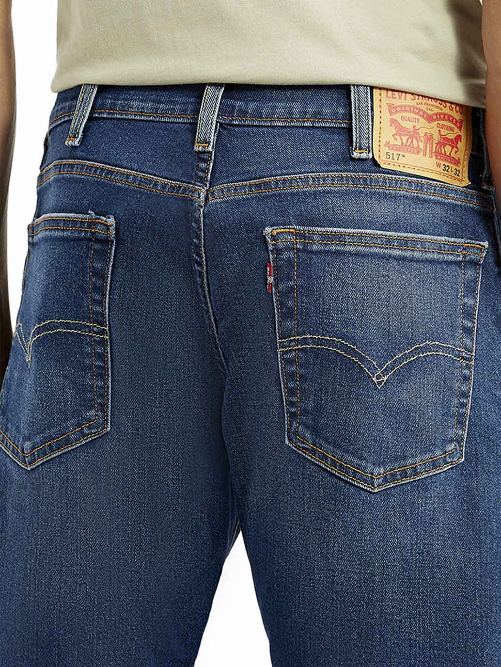 Men's 517 Blue Bootcut Fit Mid Rise Jeans - Detail View