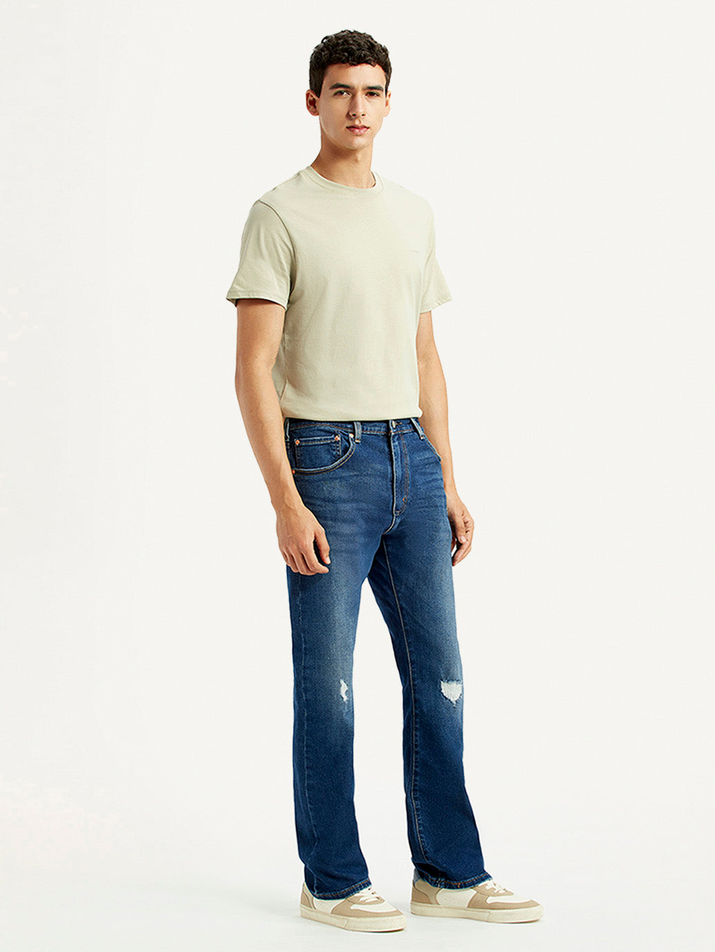 Men's 517 Blue Bootcut Fit Mid Rise Jeans - Side View