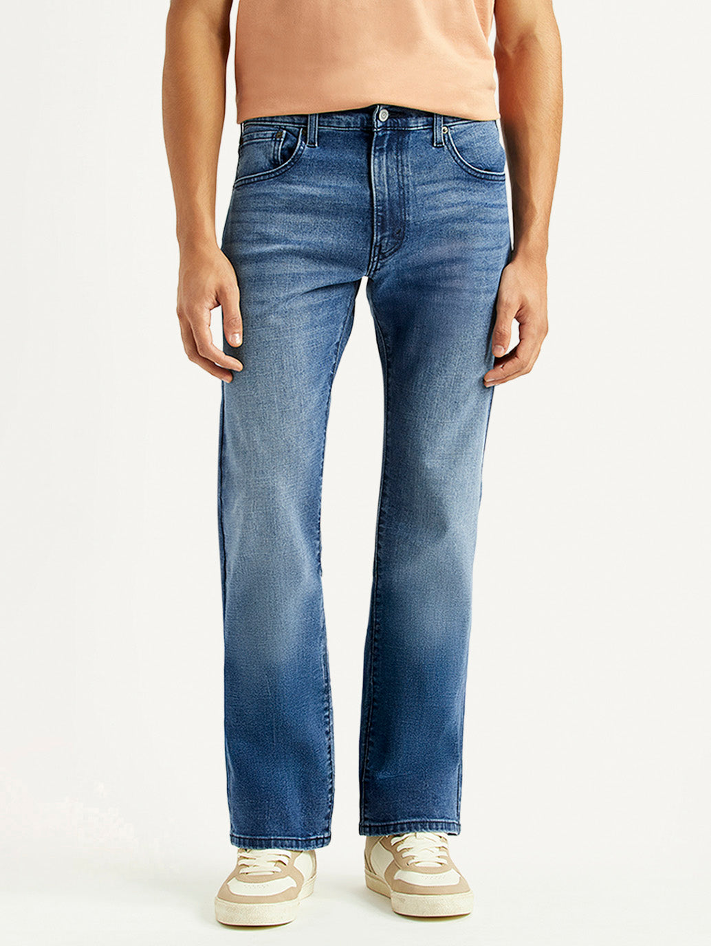 Men's 517 Blue Bootcut Fit Mid Rise Jeans - Front View