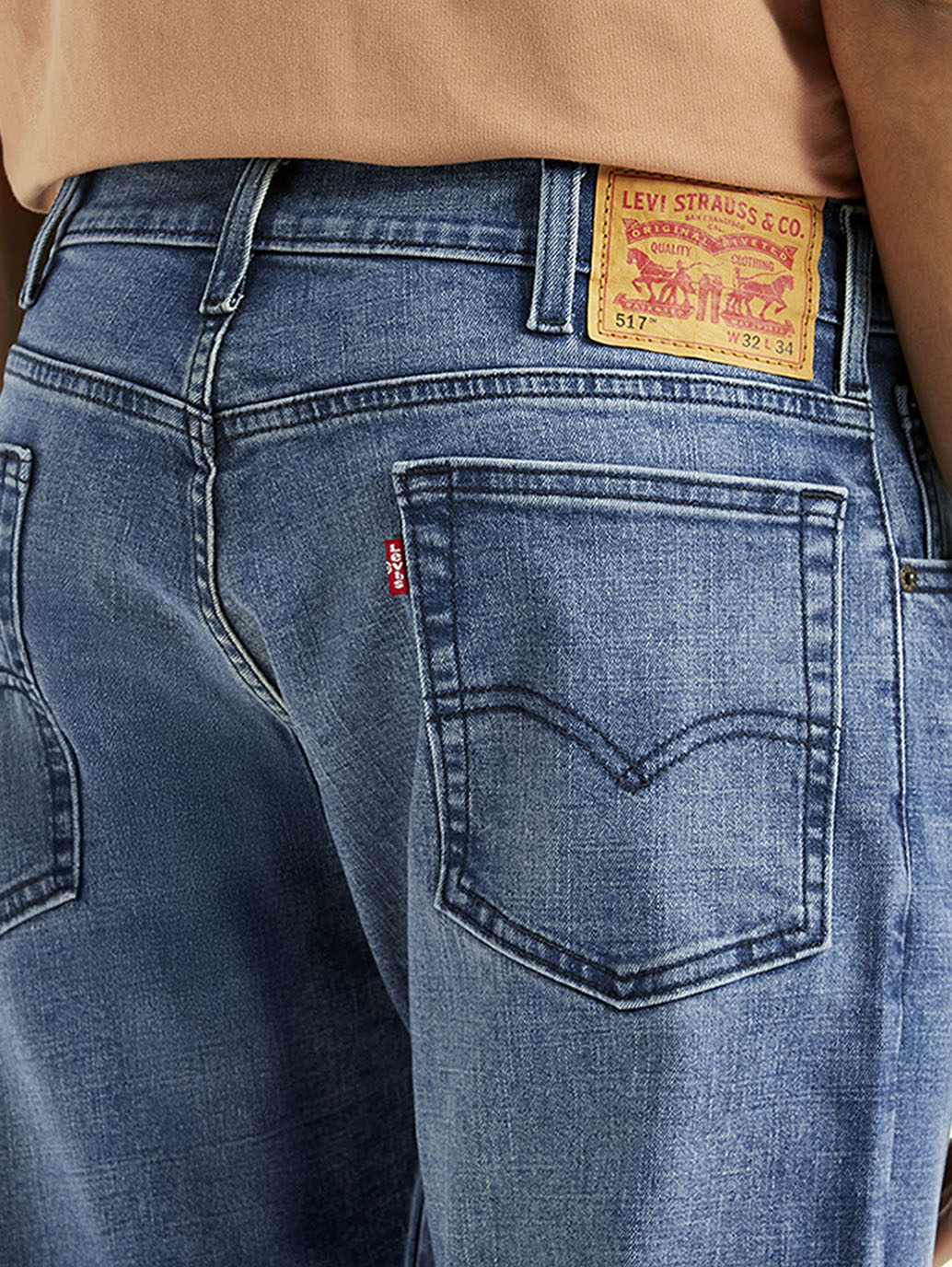 Men's 517 Blue Bootcut Fit Mid Rise Jeans - Detail View