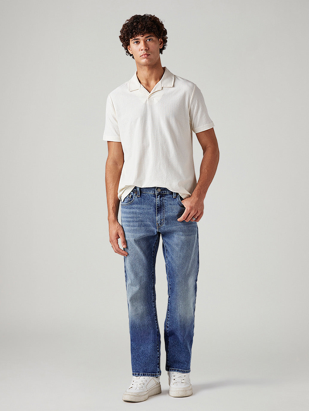 Men's 517 Med Indigo Bootcut Fit Mid Rise Jeans - Styleshot View