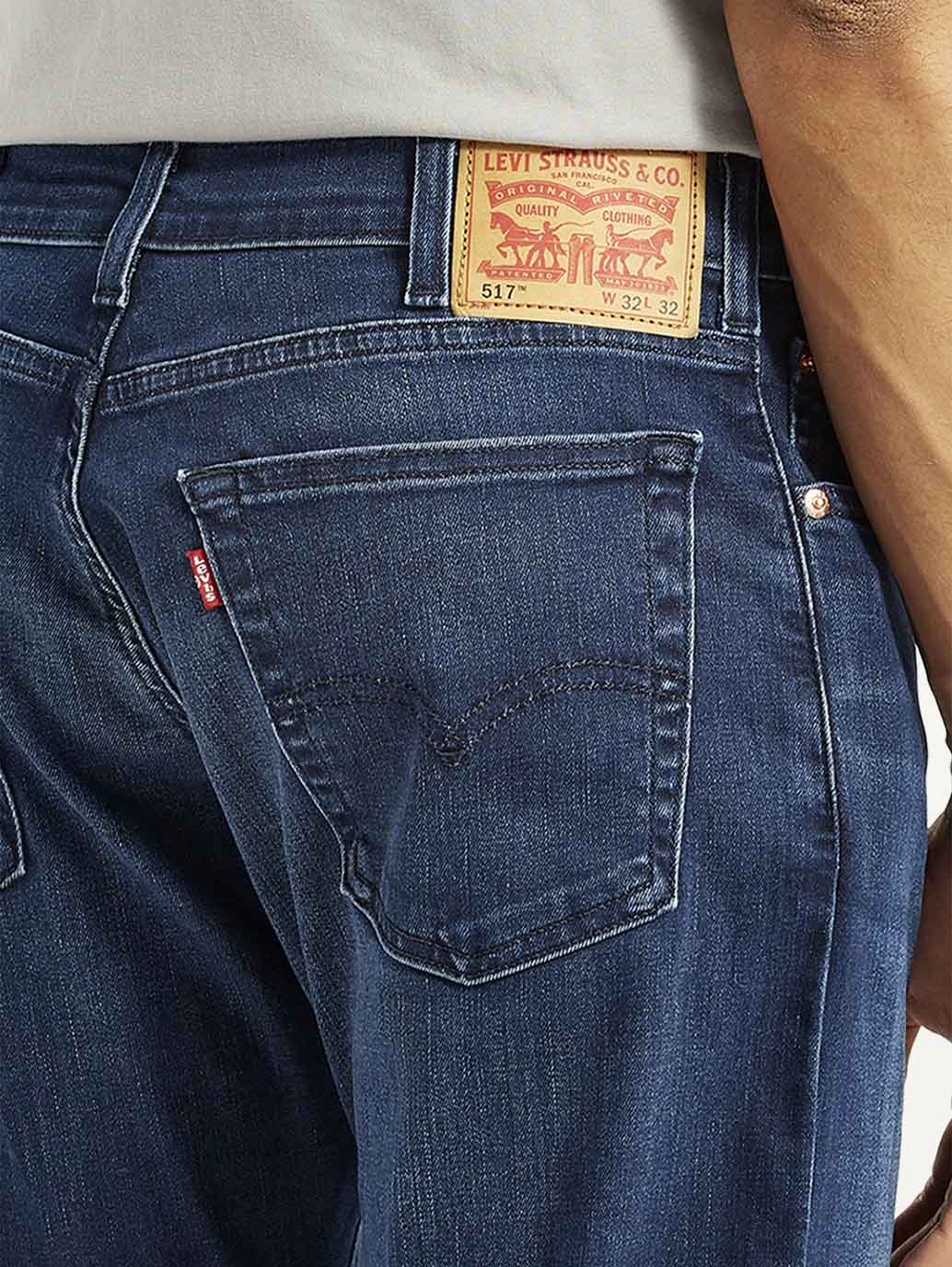 Men's 517 Blue Bootcut Fit Mid Rise Jeans - Detail View