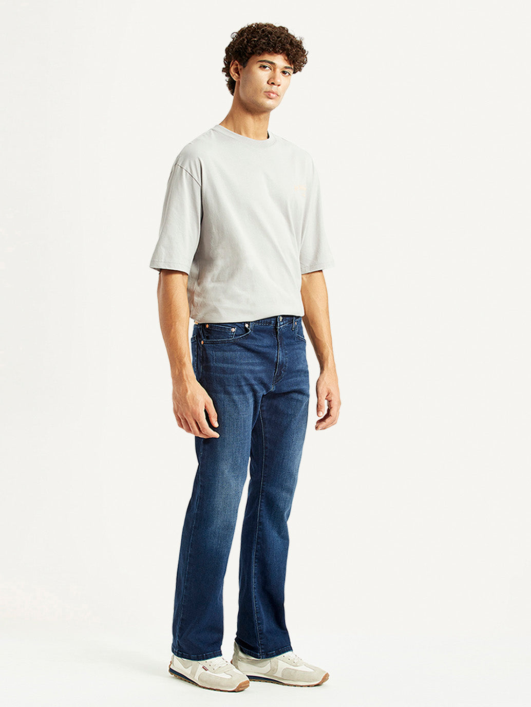 Men's 517 Blue Bootcut Fit Mid Rise Jeans - Side View