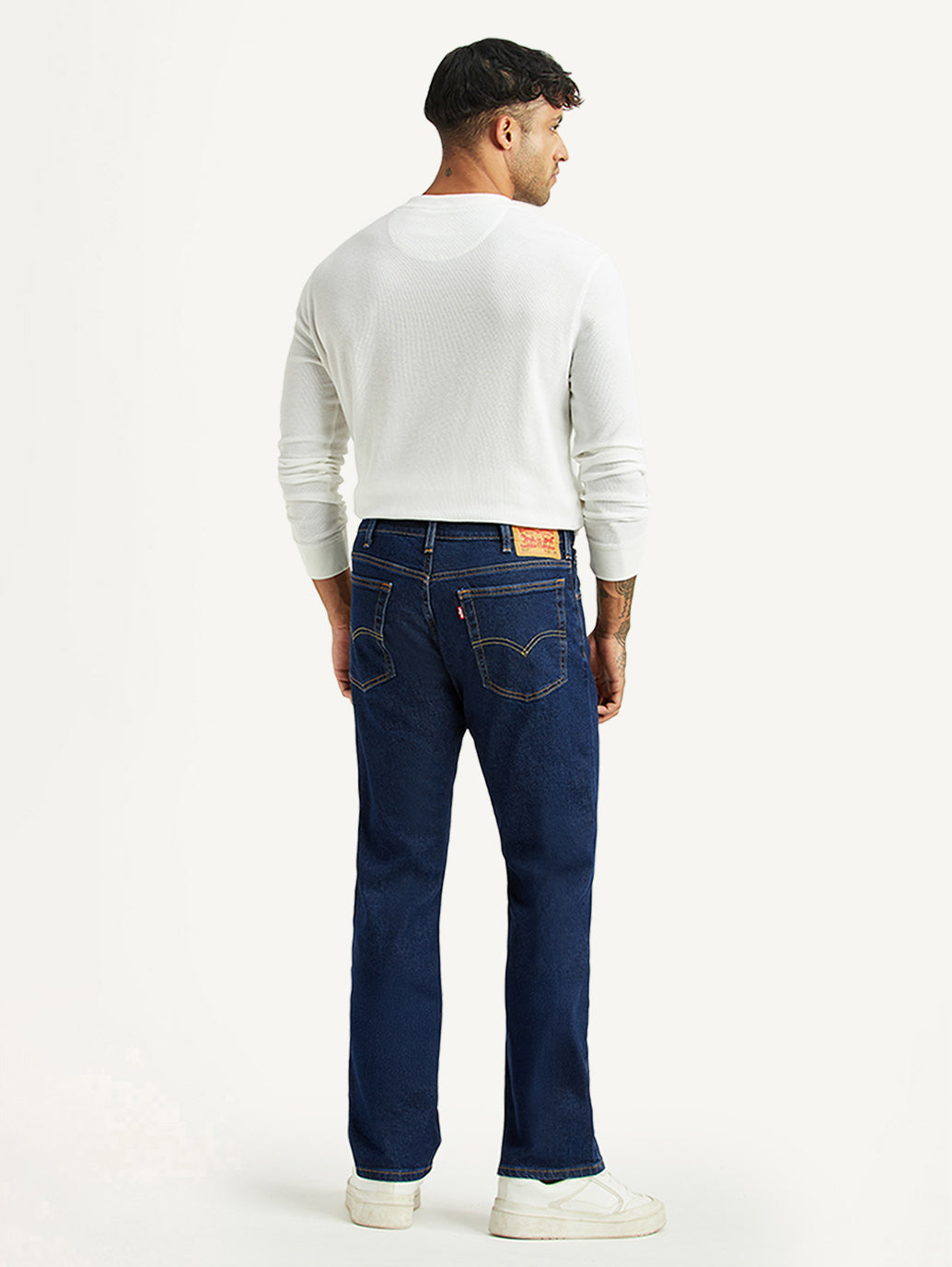 Men's 517 Dark Blue Bootcut Mid Rise Jeans - Back View