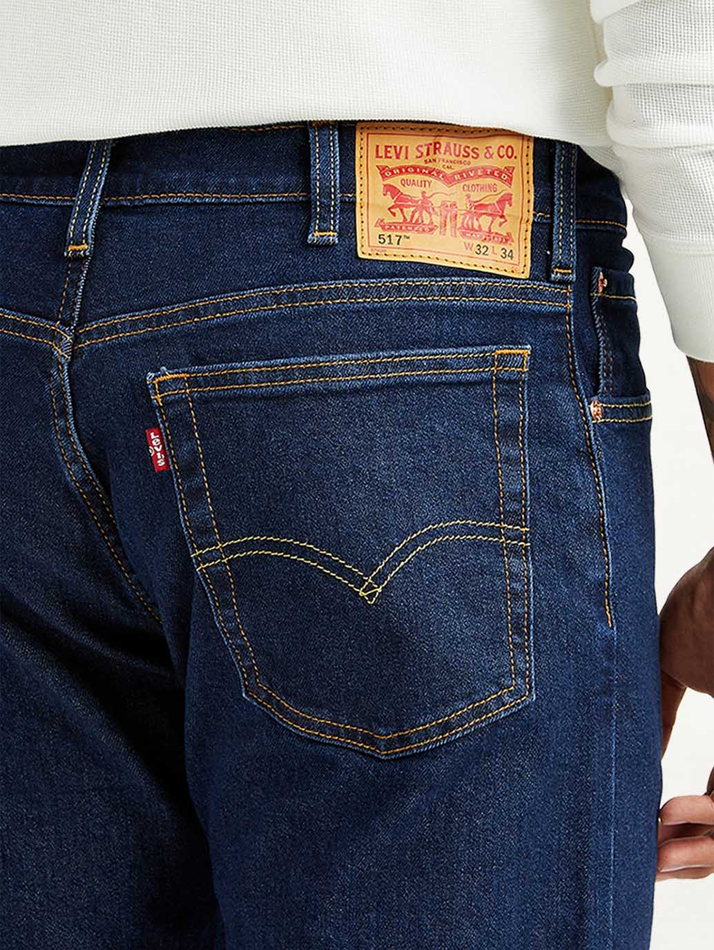 Men's 517 Dark Blue Bootcut Mid Rise Jeans - Detail View