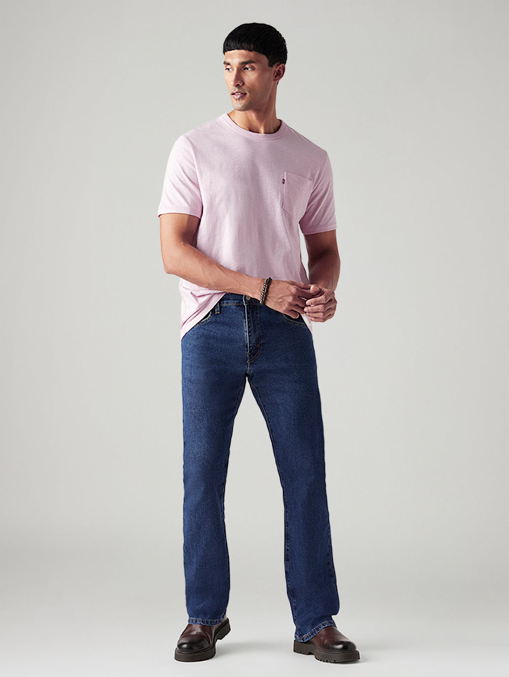 Men's 517 Blue Bootcut Fit Mid Rise Jeans