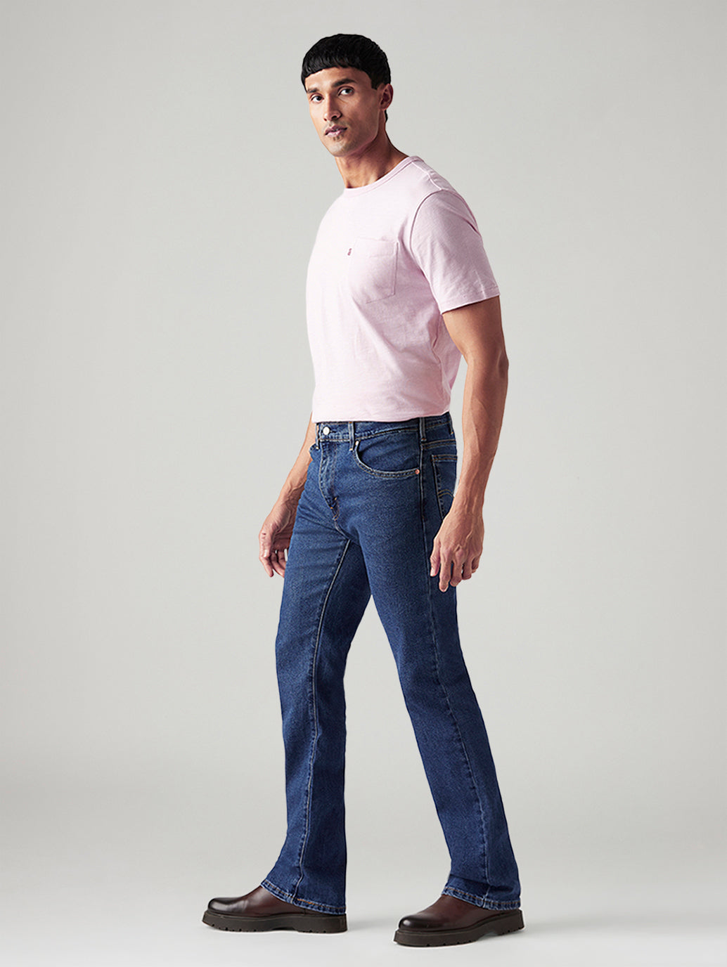 Men's 517 Blue Bootcut Fit Mid Rise Jeans - Side View