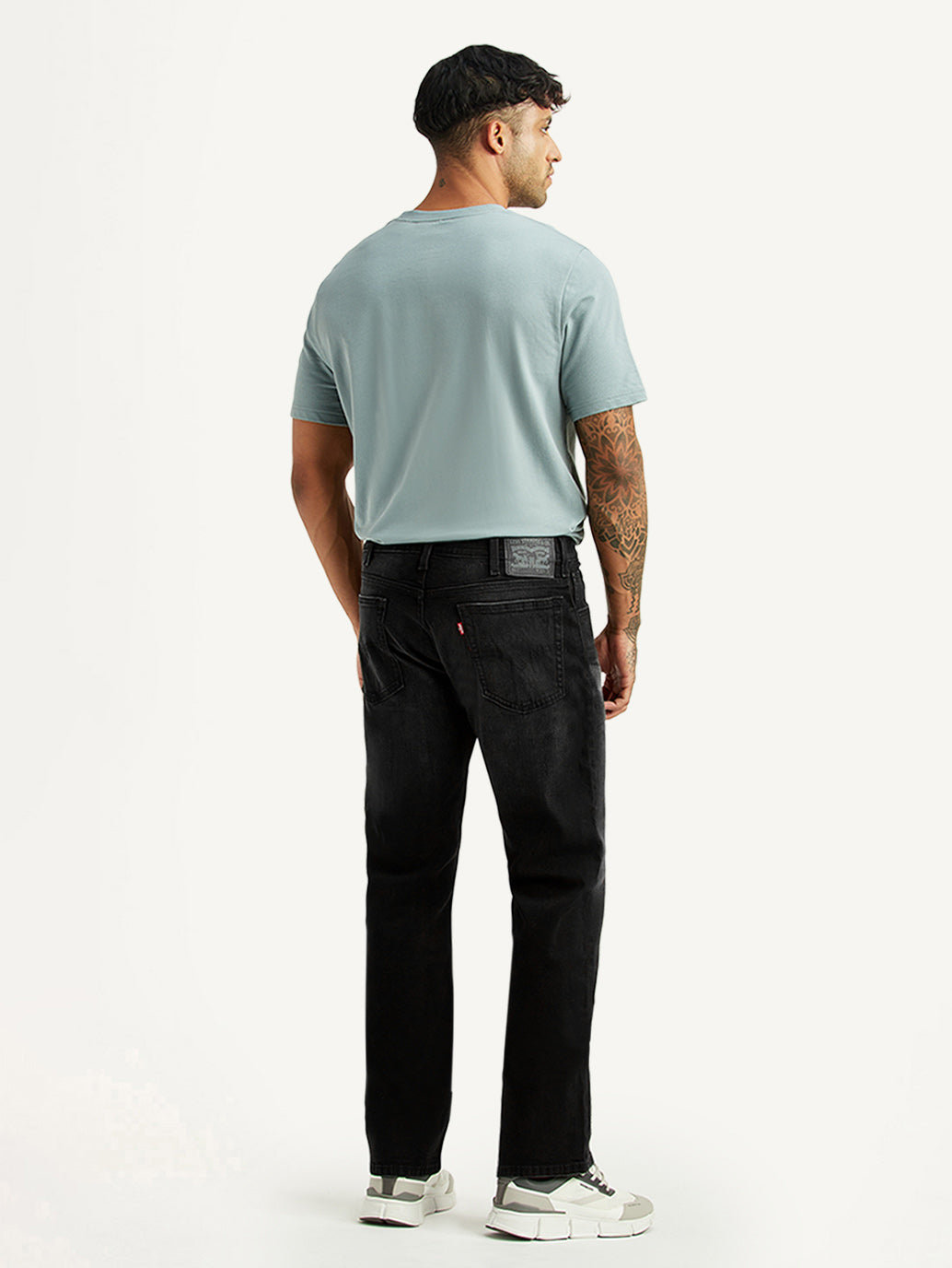 Men's 527 Black Bootcut Mid Rise Jeans - Back View