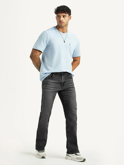 Men's 517 Charcoal Grey Bootcut Mid Rise Jeans-image-5