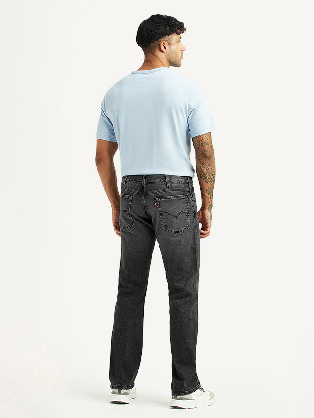 Men's 517 Charcoal Grey Bootcut Mid Rise Jeans - Back View