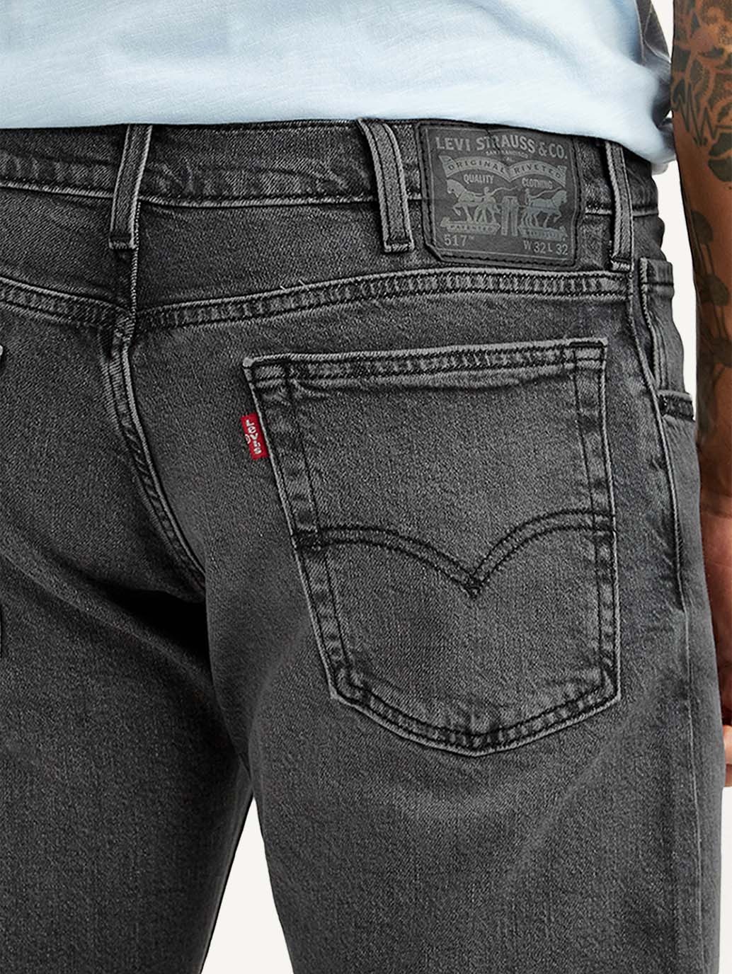 Men's 517 Charcoal Grey Bootcut Mid Rise Jeans - Detail View