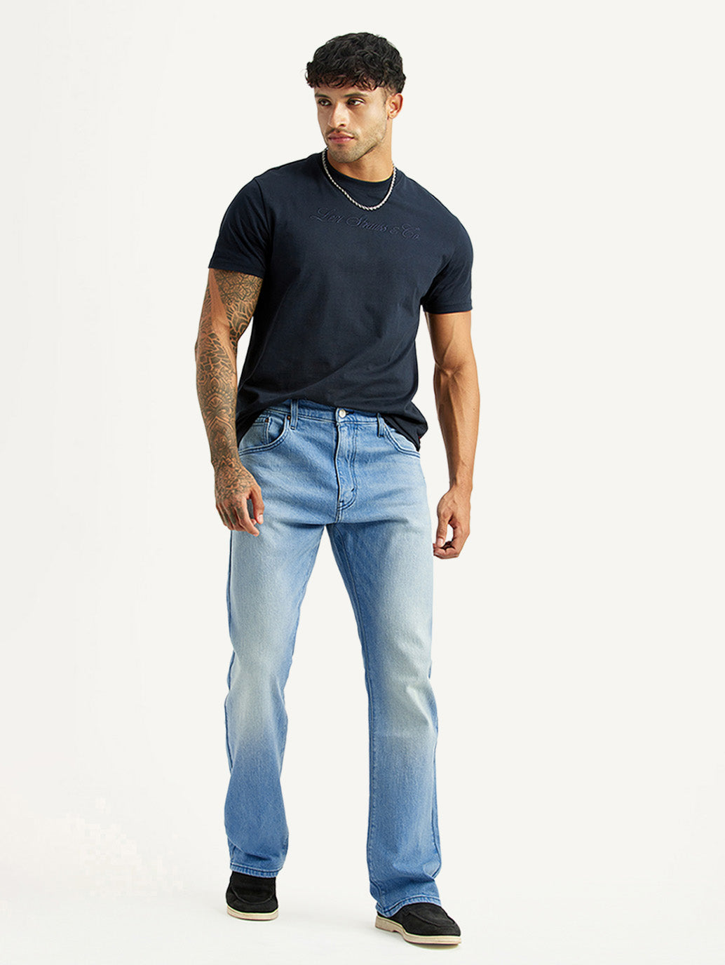 Men's 517 Light Blue Bootcut Mid Rise Jeans