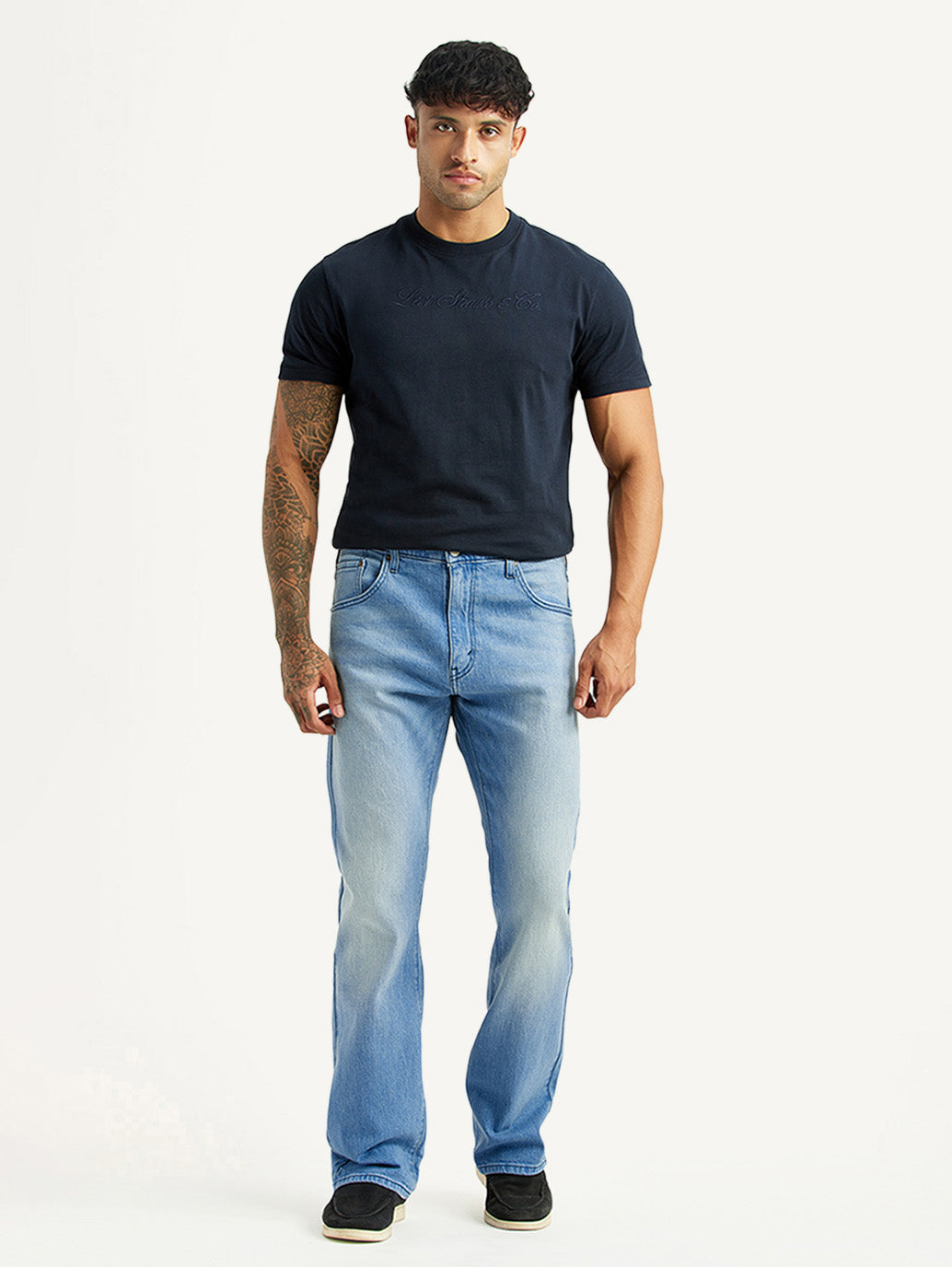 Men's 517 Light Blue Bootcut Mid Rise Jeans - Front View