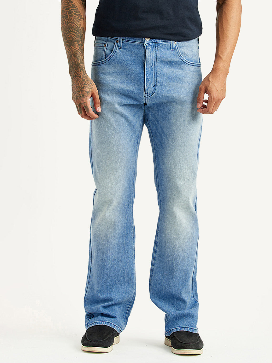 Men's 517 Light Blue Bootcut Mid Rise Jeans - Front View