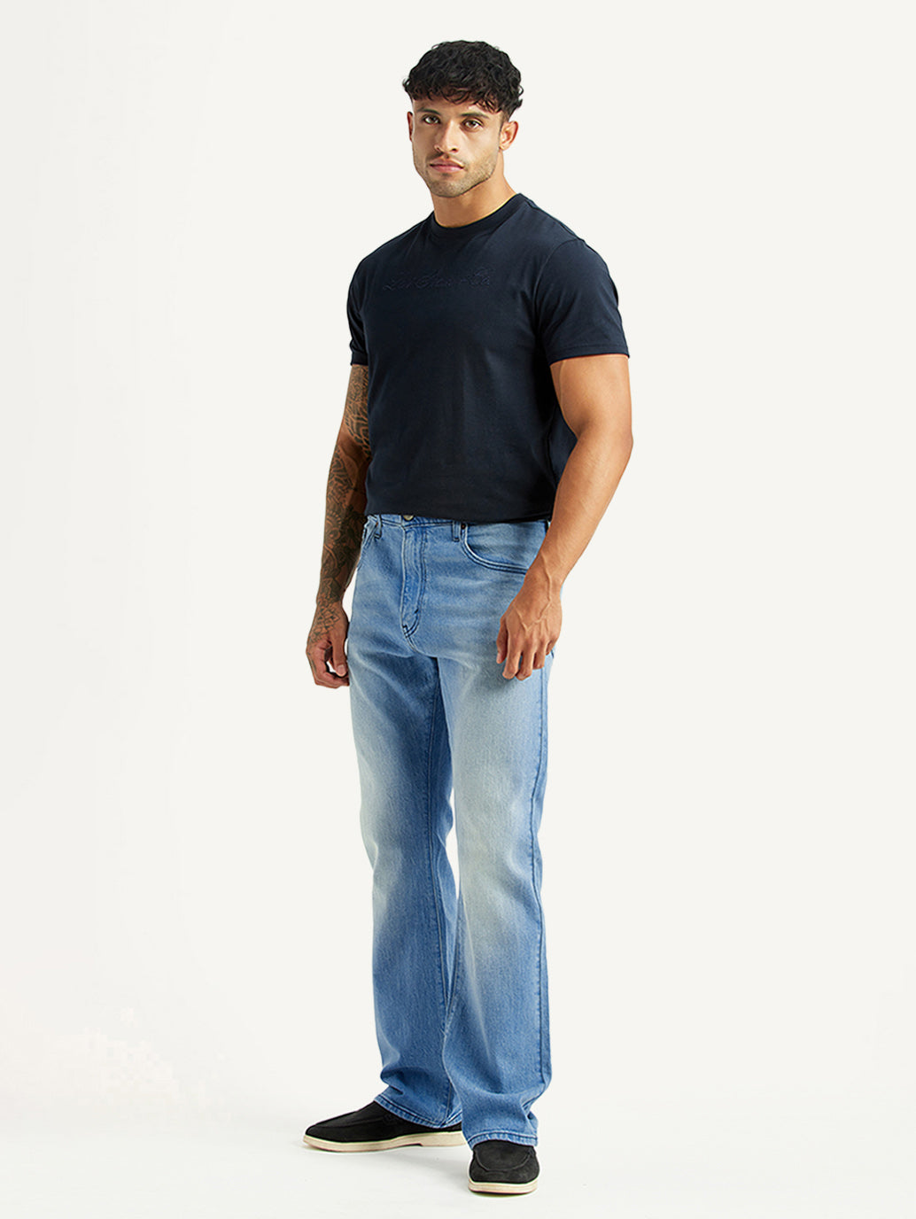 Men's 517 Light Blue Bootcut Mid Rise Jeans - Side View
