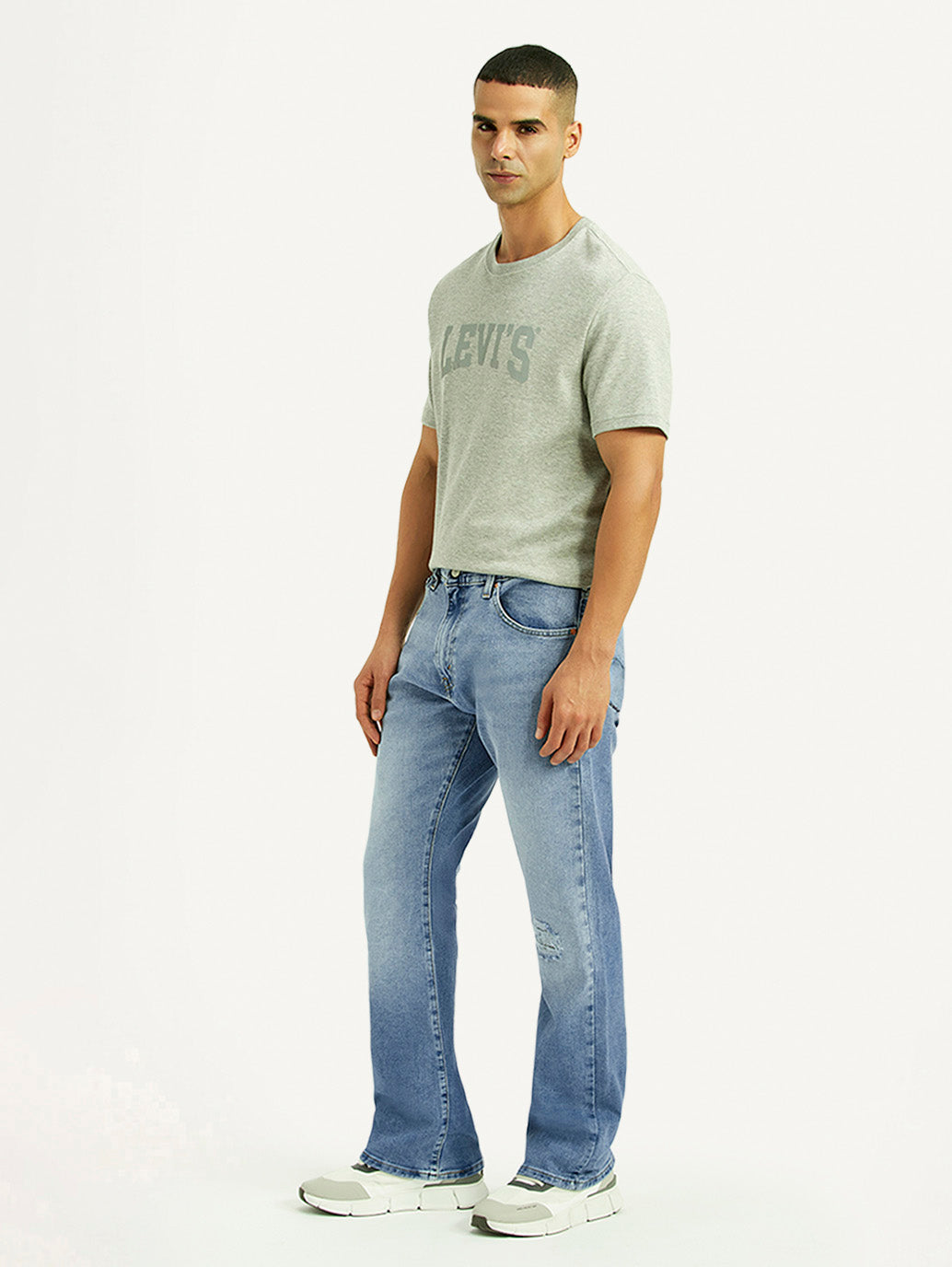 Men's 517 Light Blue Bootcut Fit Mid Rise Jeans - Side View