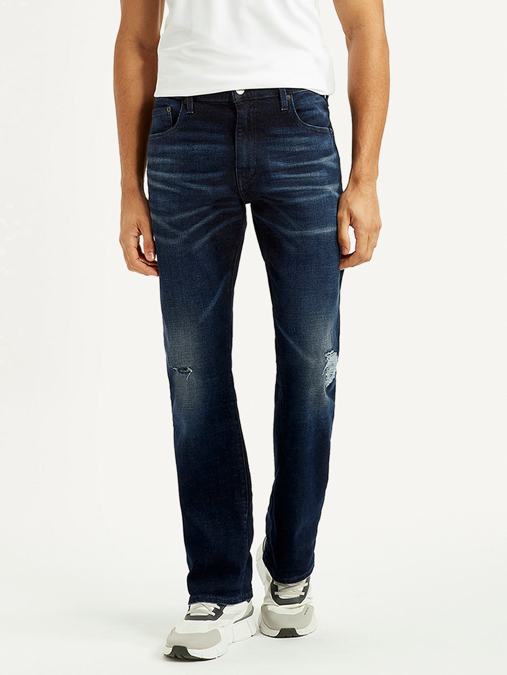 Men's 517 Dark Blue Bootcut Fit Mid Rise Selvedge Jeans - Front View