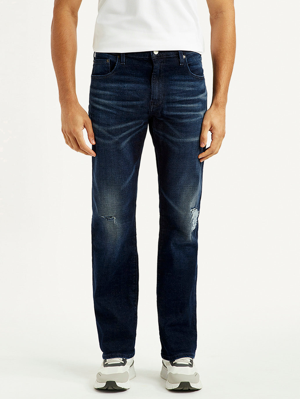 Men's 517 Dark Blue Bootcut Fit Mid Rise Selvedge Jeans - Front View