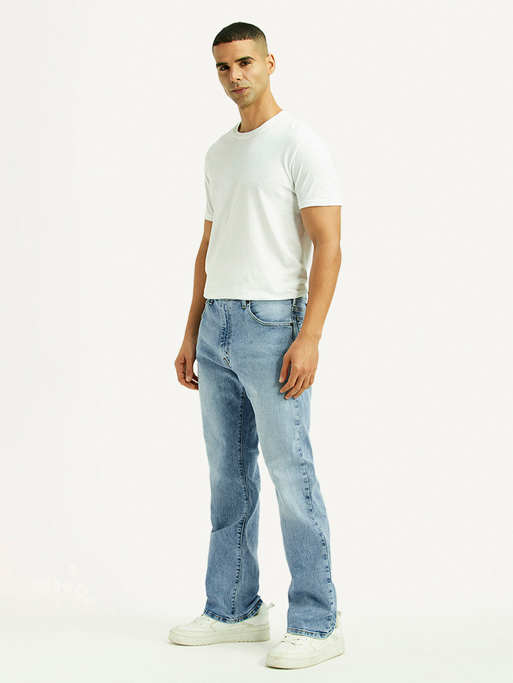 Men's 517 Light Blue Bootcut Fit Mid Rise Jeans - Side View