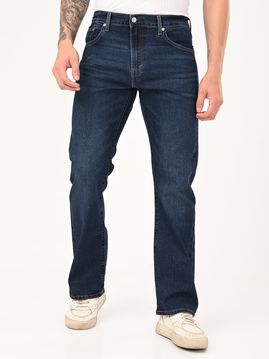 Men's 517 Dark Blue Bootcut Fit Mid Rise Jeans - jpg View