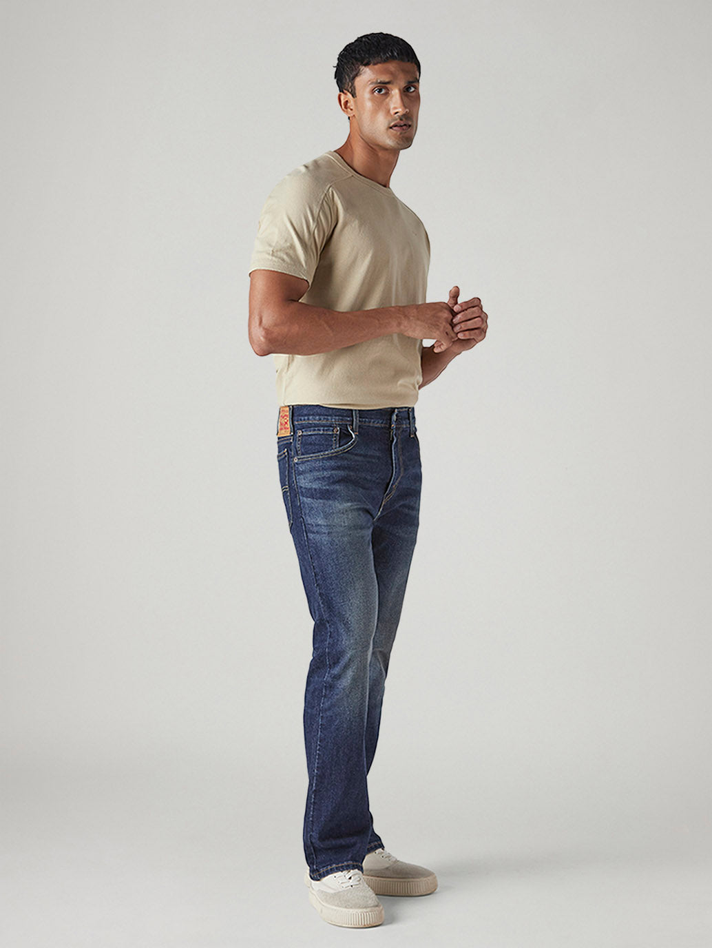 Men's 517 Dark Indigo Bootcut Fit Mid Rise Kooltex Jeans - Side View