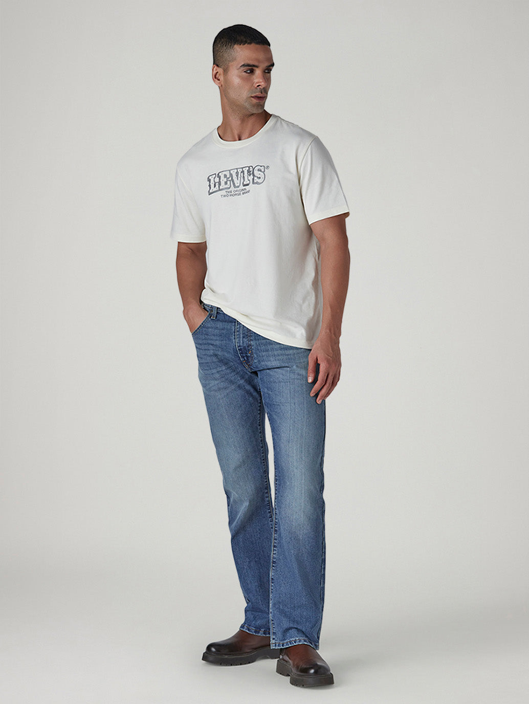 Men's 517 Blue Bootcut Fit Mid Rise Kooltex Jeans