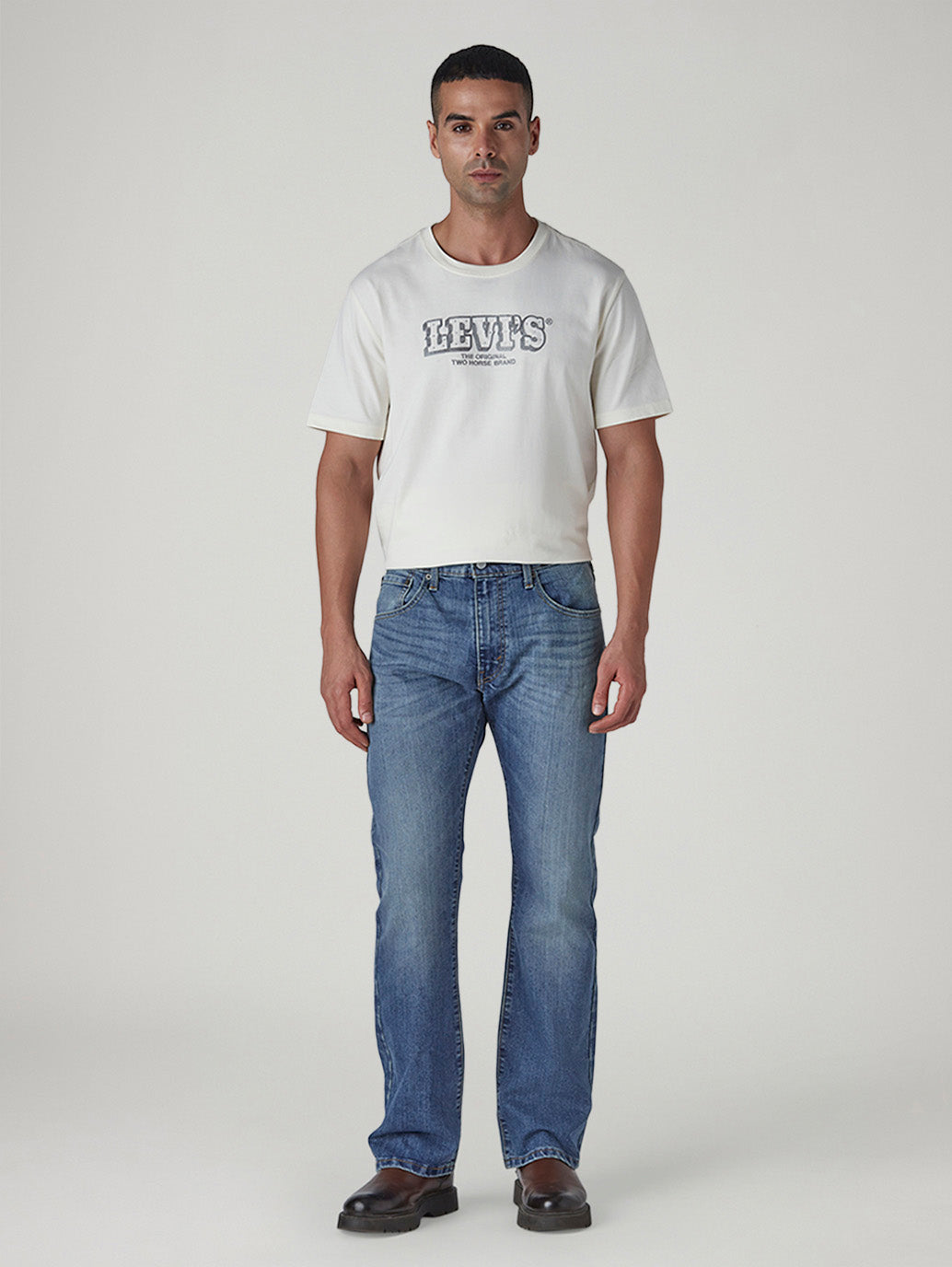 Men's 517 Blue Bootcut Fit Mid Rise Kooltex Jeans - Front View