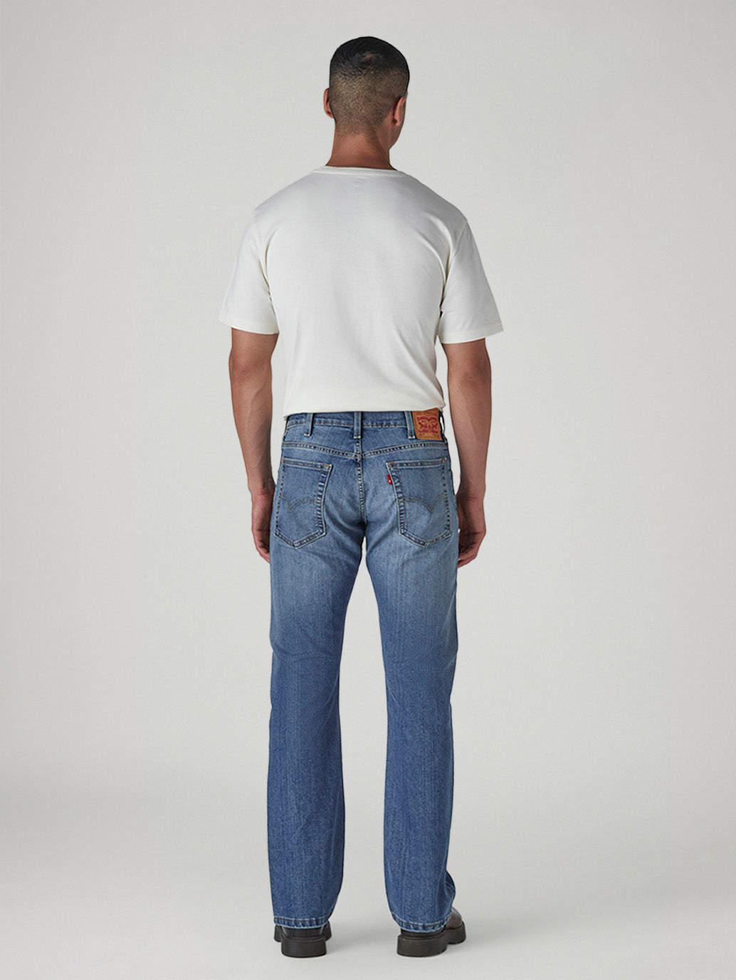 Men's 517 Blue Bootcut Fit Mid Rise Kooltex Jeans - Back View