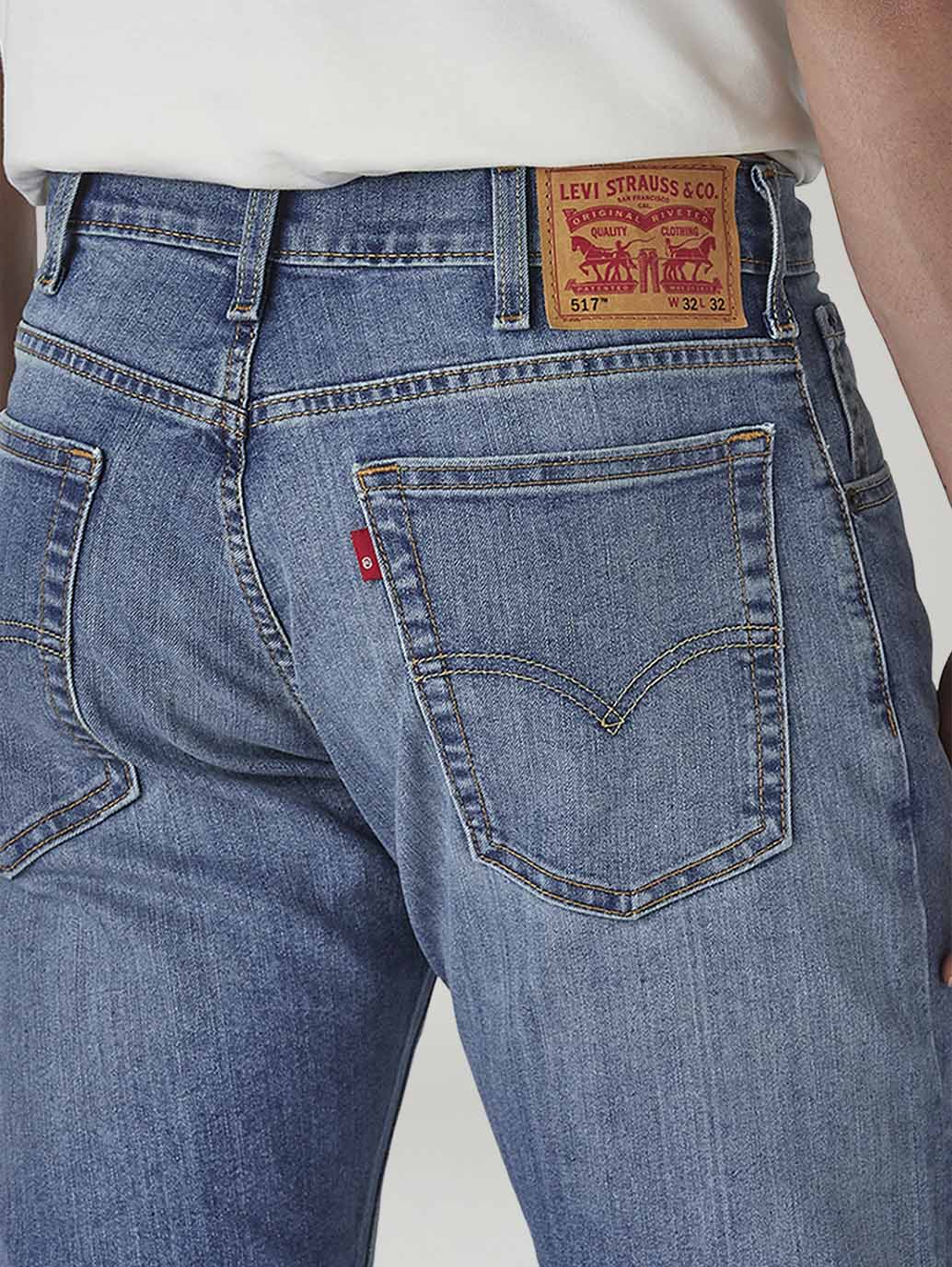 Men's 517 Blue Bootcut Fit Mid Rise Kooltex Jeans - 20 View