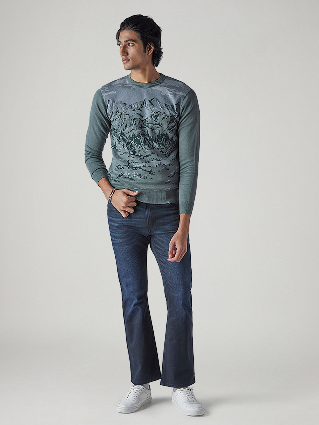 Men's 517 Dark Indigo Bootcut Fit Mid Rise Jeans - Styleshot View