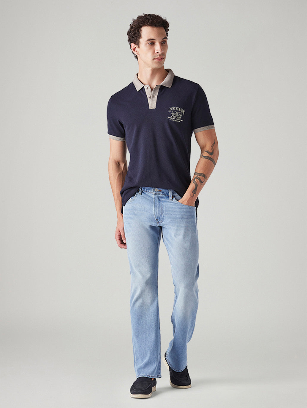 Men's 517 Light Blue Bootcut Fit Mid Rise Hyper Stretch Jeans