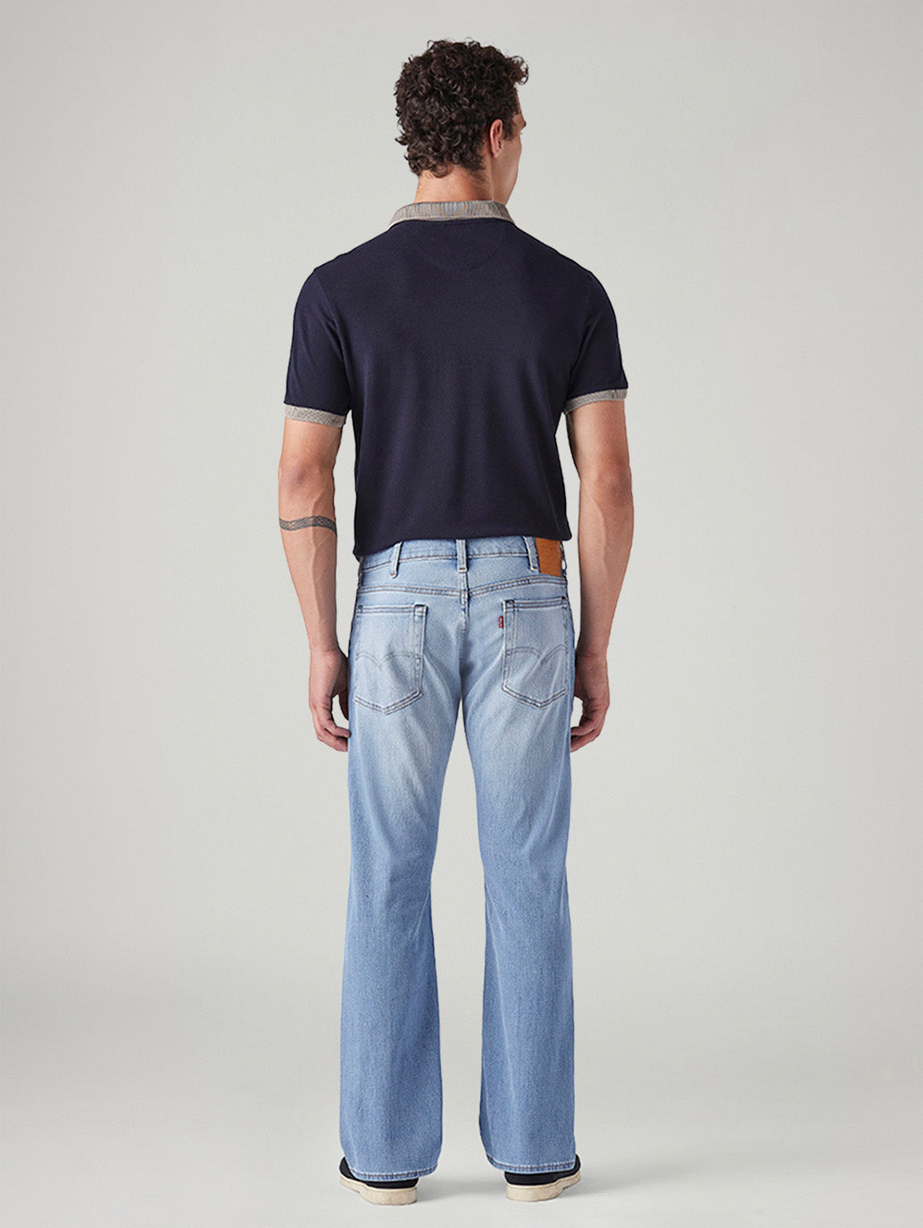 Men's 517 Light Blue Bootcut Fit Mid Rise Hyper Stretch Jeans - Back View