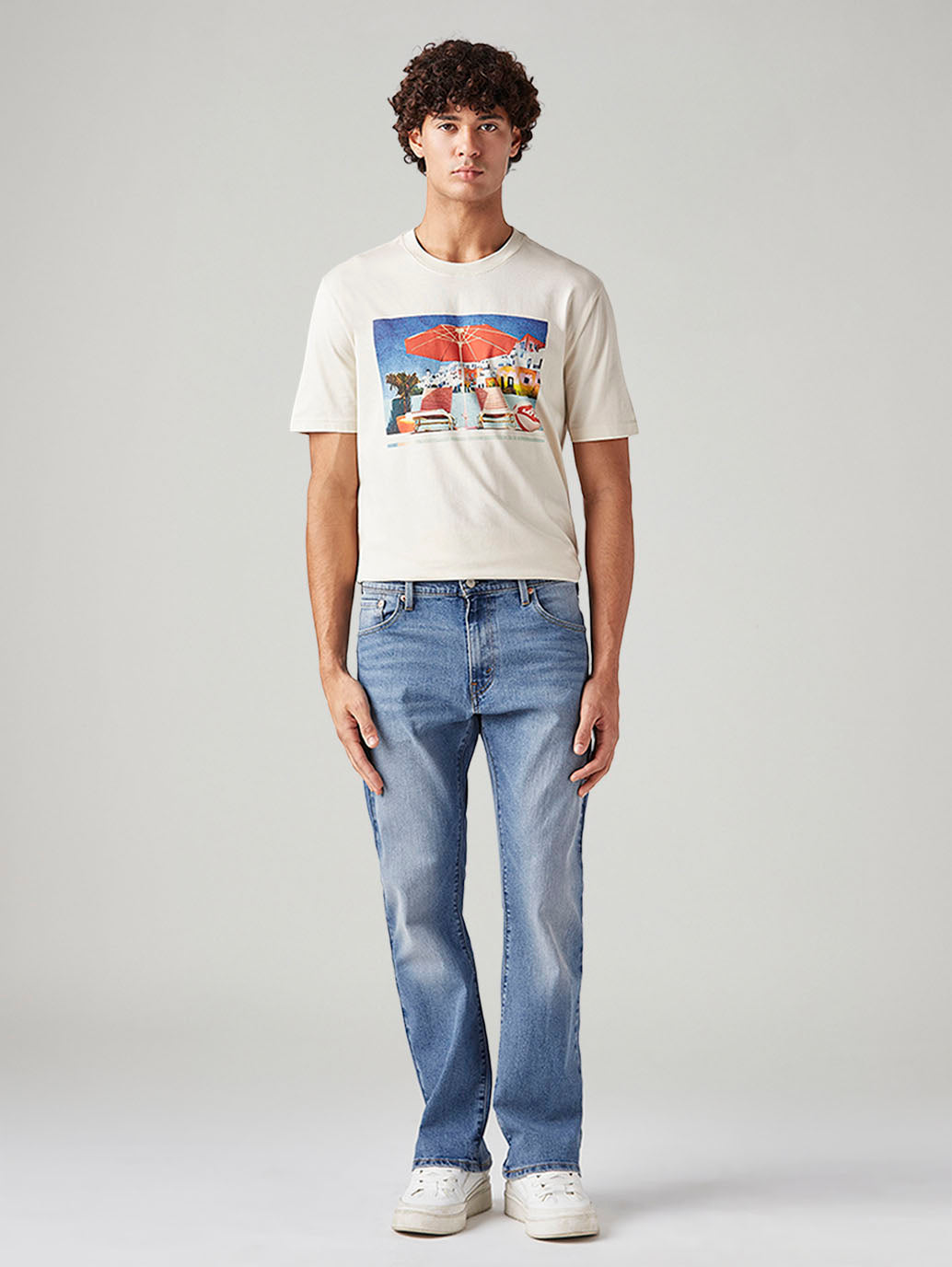 Men's 517 Light Blue Bootcut Fit Mid Rise Jeans - Front View