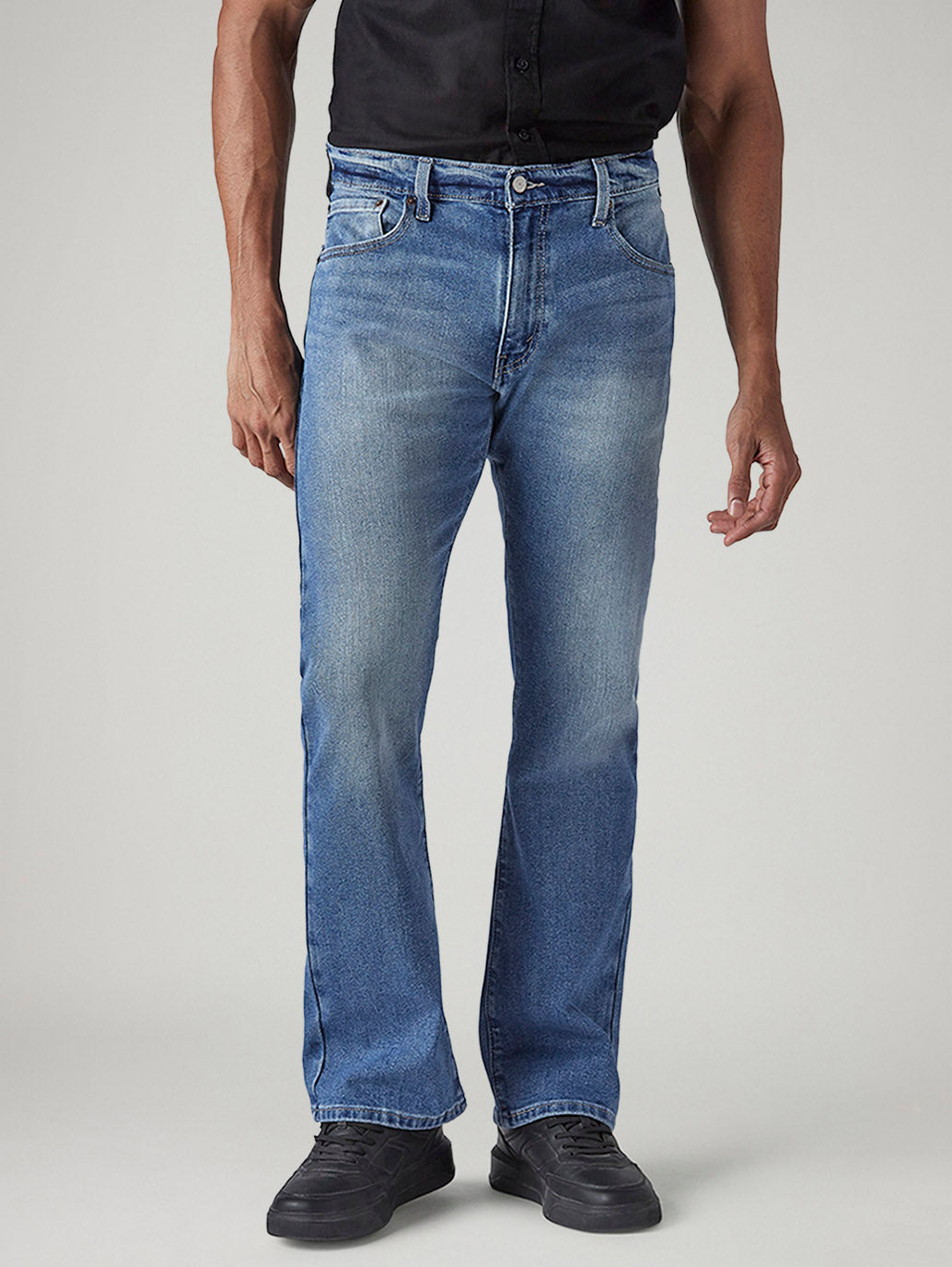 Men's 517 Med Indigo Bootcut Fit Mid Rise Jeans - Front View