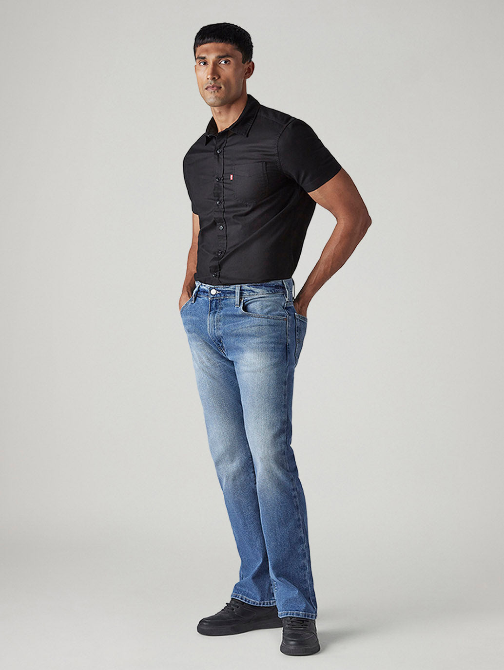 Men's 517 Med Indigo Bootcut Fit Mid Rise Jeans - Side View