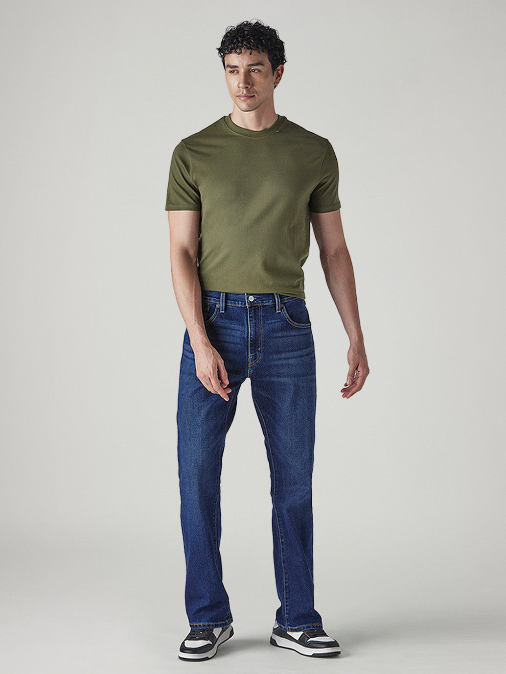 Men's 517 Dark Indigo Bootcut Fit Mid Rise Jeans - Front View