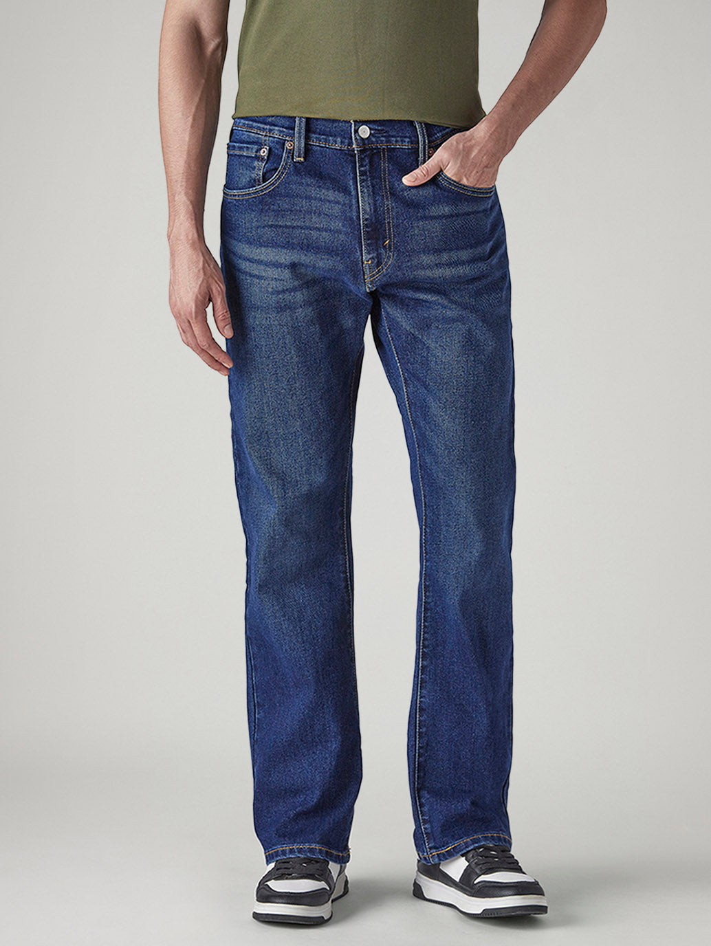 Men's 517 Dark Indigo Bootcut Fit Mid Rise Jeans - Front View