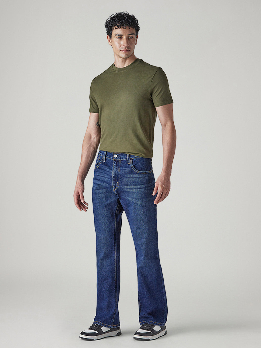 Men's 517 Dark Indigo Bootcut Fit Mid Rise Jeans - Side View